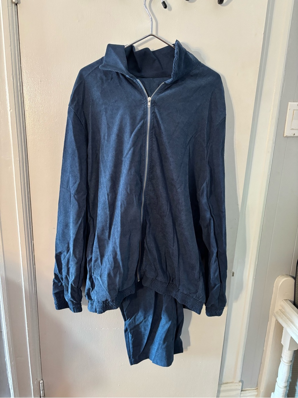 Men's Navy Full-Zip Casual Jacket